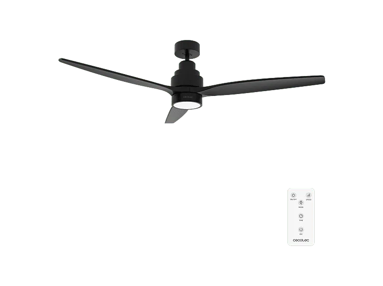 Ventilador de techo - Cecotec EnergySilence Aero 5350 Black Design, Luz LED 22 W, Mando, 6 velocidades, Temporizador 8h, Modo winter-summer, Negro (imagen 1 de 3)