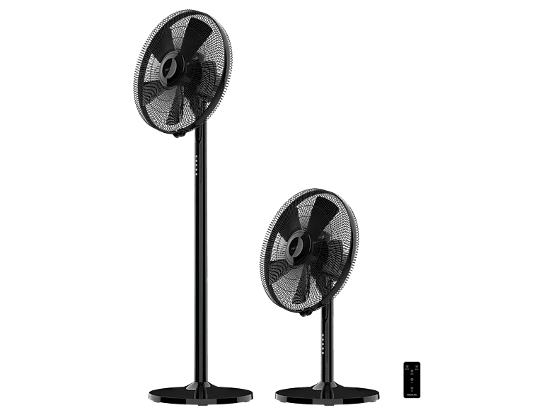 Ventilador de pie - Cecotec EnergySilence 555 2in1 Smart XL, 55 W, Motor cobre, 16" (40cm), 5 aspas, Mando, Temporizador 7h, Oscilación 60º, Negro