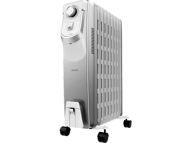 Radiador de aceite - Cecotec ReadyWarm 9000 Space 360º, 9 Elementos, 2000 W, 3 Niveles, Blanco