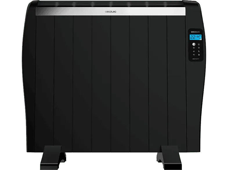 Emisor térmico - Cecotec ReadyWarm 1800 Thermal Black, 1200 W, 8 Elementos, Pantalla LCD, Mando a distancia, Negro