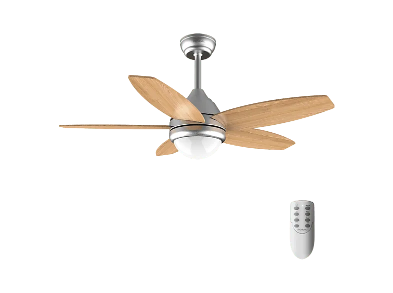Ventilador de techo - Cecotec EnergySilence Aero 495, Luz LED, Mando a distancia , Temporizador, 3 velocidades y 5 aspas reversibles, Marrón (imagen 1 de 3)