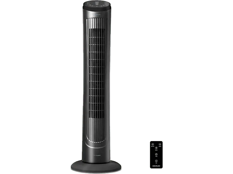 Ventilador de torre - Cecotec EnergySilence 9090 Skyline, 3 velocidades, 45W, Control remoto, Negro