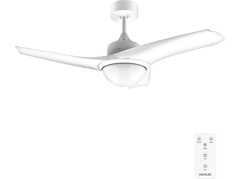 Ventilador de techo con luz - Cecotec EnergySilence Aero 460, 49 W, 3 Velocidades, Temporizador, Luz LED, 106cm, Mando a distancia, Blanco (imagen 1 de 3)