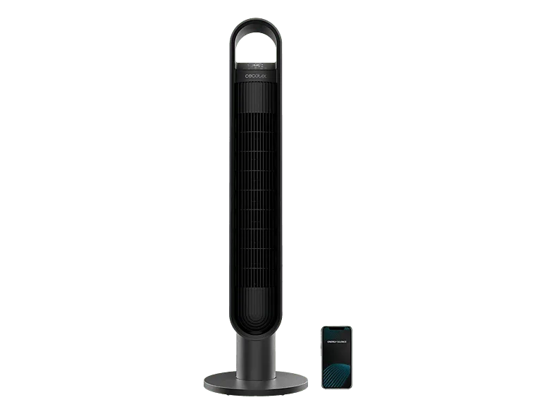 Ventilador de torre - Cecotec EnergySilence 9190 SkyLine Ionic Connected, 60W, Torre 40", Wi-Fi, Ionizador, 4 velocidades, 3 modos, 12h, Negro