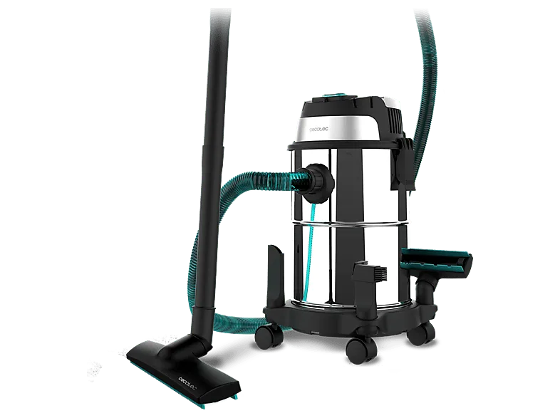 Aspirador sin bolsa - Cecotec Conga Rockstar Wet & Dry Steel, 1200 W, 16 l, Plata