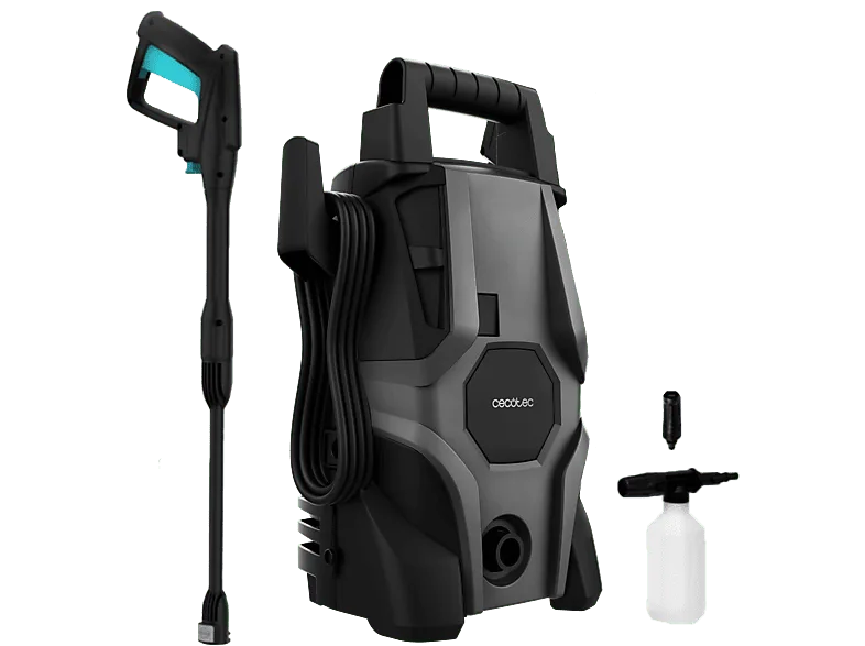 Hidrolimpiadora - Cecotec HydroBoost 1400 Essential, W, Caudal 426 l/h, 105 bar, Bomba de aluminio, Radio 9m, Compacto, Ultraligero, Black