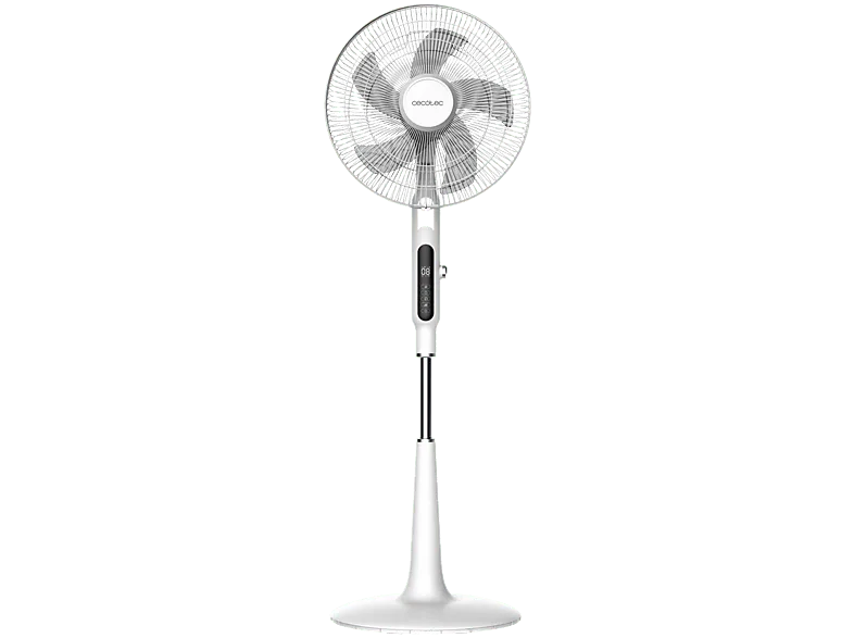 Ventilador de pie - Cecotec EnergySilence 1600 Moskito, 65 W, 16”, 10 velocidades, 3 modos, Panel táctil con pantalla LED y mando a distancia, Blanco