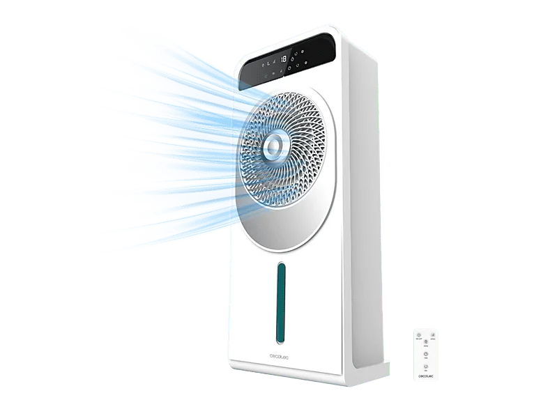Climatizador evaporativo - Cecotec EnergySilence 5000 Cool Wave, 28 W, Depósito 5 L, 12 velocidades, 3 modos, oscilación 360º, Blanco