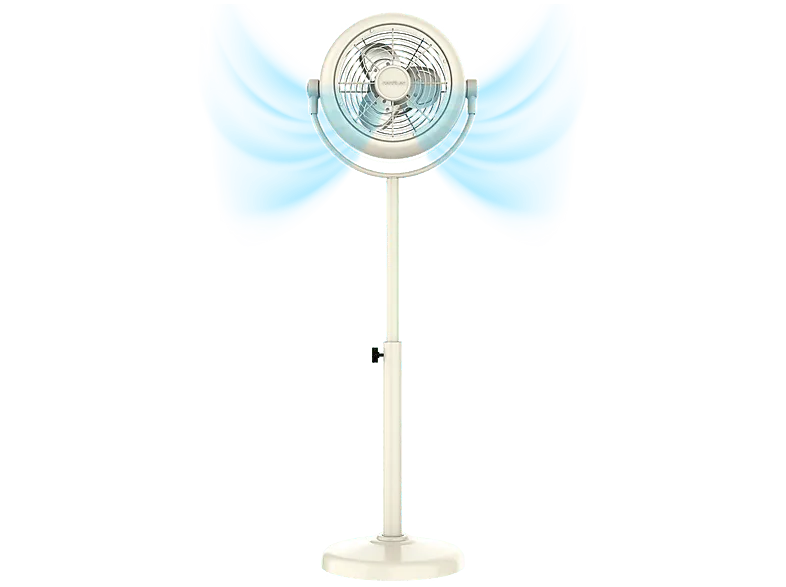 Ventilador de pie - Cecotec EnergySilence 250 ClassicStyle, 25 W, 10" (25 cm), 2 velocidades, 3 aspas, Oscilante, Retro, Beige