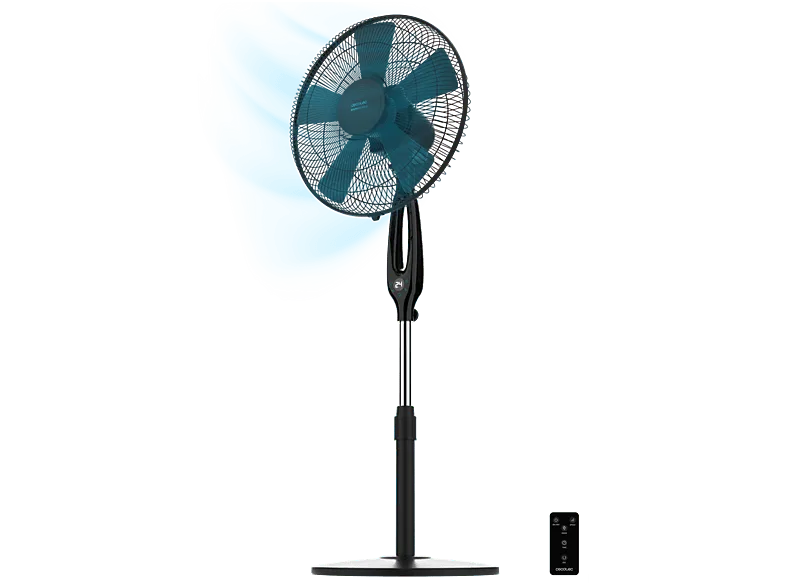 Ventilador de pie - Cecotec EnergySilence 560 Max Smart, 5 aspas, Pantalla LED, Control táctil, Mando a distancia, 3 velocidades, Negro