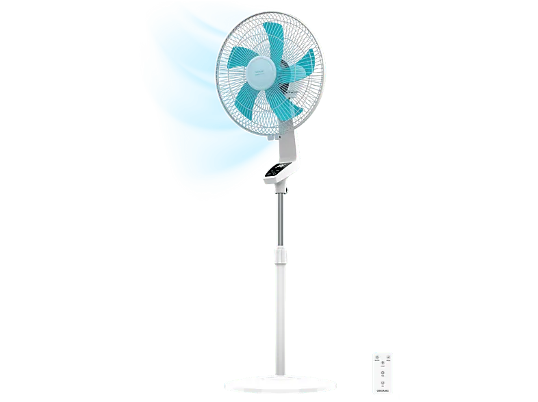Ventilador de pie - Cecotec EnergySilence 620 Flow Control, Control táctil, Pantalla LED, Mando, Temporizador, 3 velocidades, 2 modos, Blanco