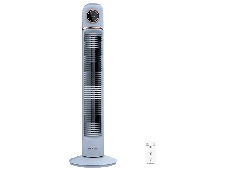 Ventilador de torre - Cecotec EnergySilence 1090 Skyline Retro Smart Blue, 40 W, Display LED, 3 velocidades y modos, Temporizador 12 h, Azul