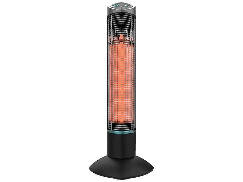 Calefactor - Cecotec ReadyWarm 1000 Power Tower, 1000W, 2 niveles de potencia, Protección IP55, Oscilación 90º, Temporizador, Negro