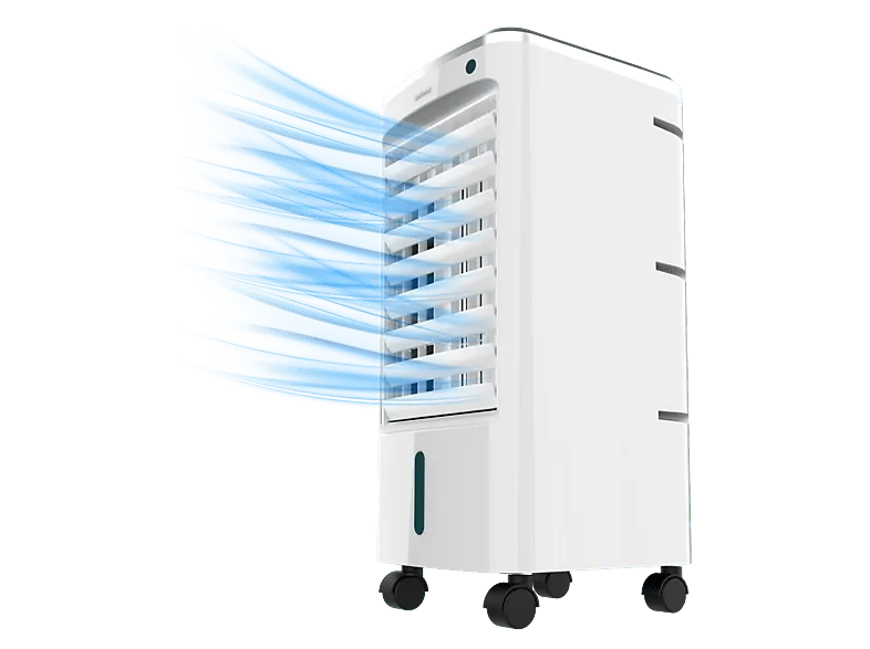 Climatizador evaporativo - Cecotec EnergySilence 3500 Cool Compact, 65 W, Depósito 3,5 L, 3 velocidades, Oscilación 70º, 2 enfriadores, Blanco
