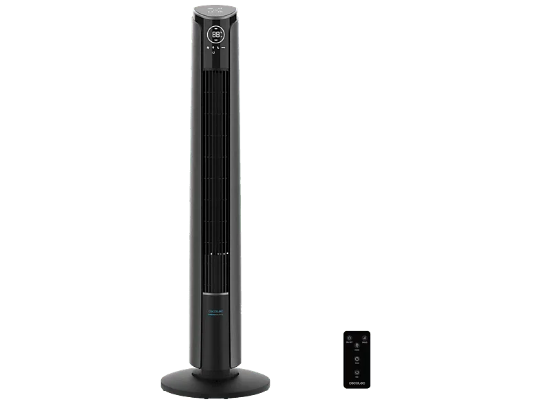 Ventilador de torre - Cecotec EnergySilence 9250 Skyline Smart Tilt, 45 W, Inclinación ajustable, Mando a distancia, 3 velocidades, Negro