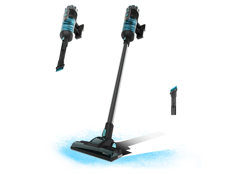 Aspirador escoba - Cecotec Conga 700 PowerHead, 615 W, 18 kPa, Depósito 500ml, Tecnología Ciclónica, Cepillo motorizado, Radio acción 6m, Negro