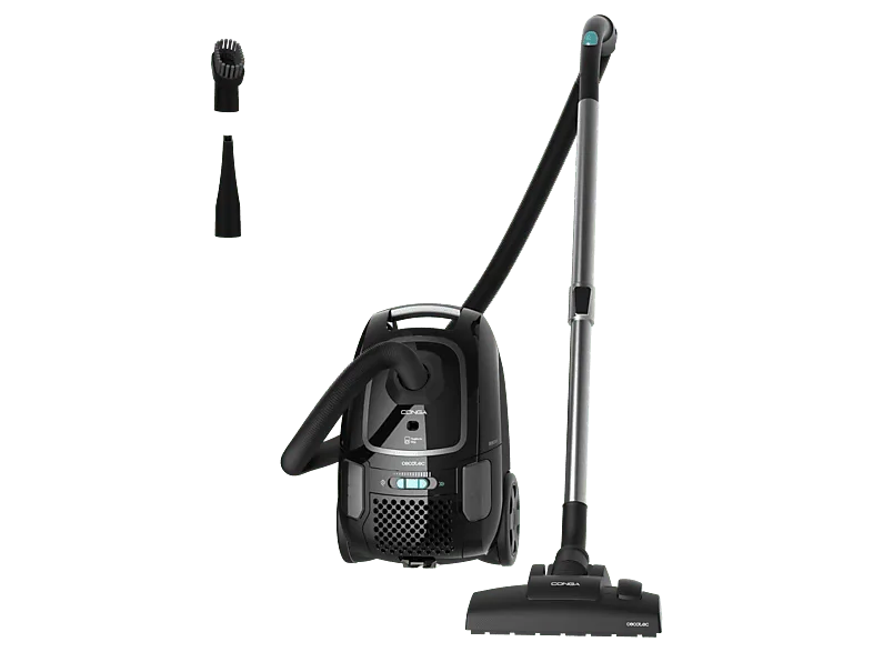 Aspirador con bolsa - Cecotec Conga Powerbag 4000 XL, 890W, Depósito 4L, Radio de acción 7m, Ruedas, Asa ergonómica, Tubo extensible, Negro
