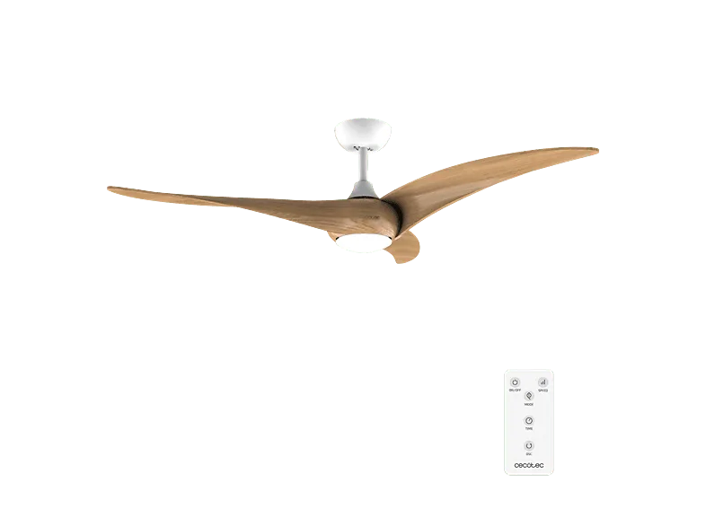 Ventilador de techo - Cecotec EnergySilence Aero 5295, Luz LED 18 W (3 tonalidades), 6 velocidades, Mando, Temporizador, Modo invierno/verano, Marron (imagen 1 de 3)