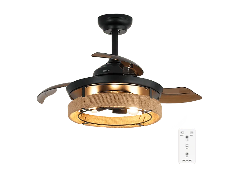 Ventilador de techo - Cecotec EnergySilence Aero 3600 Invisible Natural Design, 3 aspas retráctiles, 6 velocidades, Modo invierno/verano, Multicolor (imagen 1 de 3)