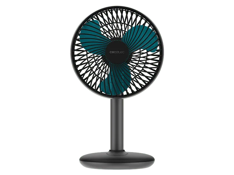 Ventilador de sobremesa - Cecotec EnergySilence 4000 Portable Desk Dark, Batería mAh, 6", Control táctil, 4 velocidades, Modo brisa, Negro