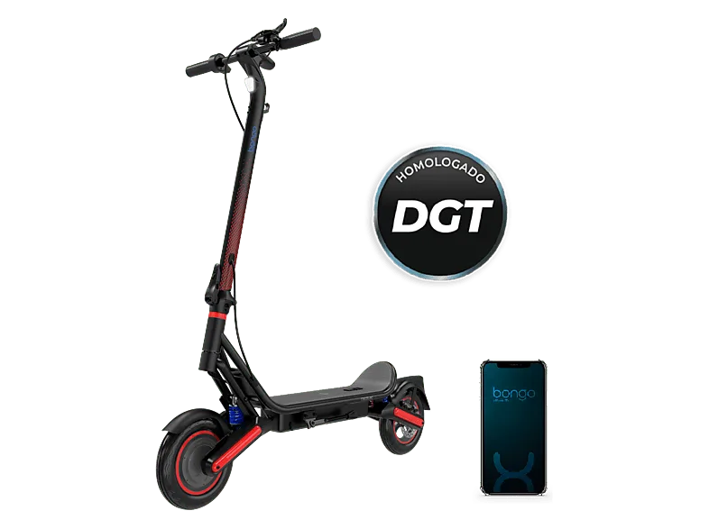 Patinete eléctrico - Cecotec Bongo D40 XL Suspension Connected, Potencia máxima 800 W, 10.000 mAh , Doble suspensión, Negro