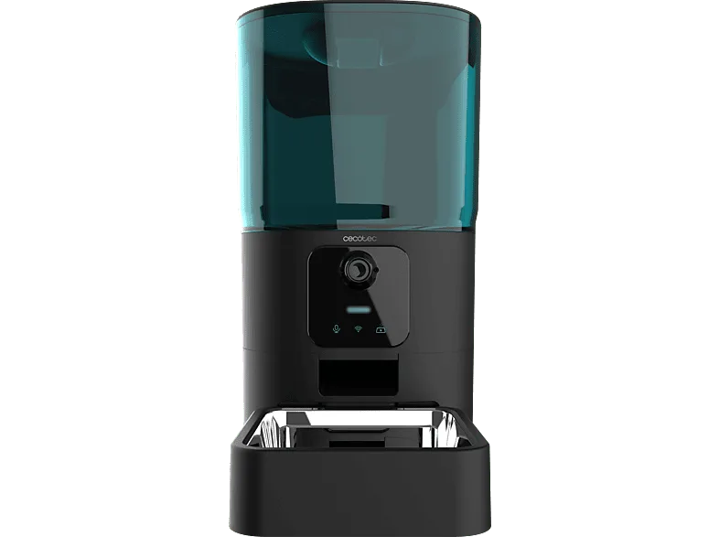 Comedero automático inteligente - Cecotec Pumba 6000 Purrfect Meal Smart Vision, Control WIFI, Cámara, Grabadora de voz, 6L capacidad, Negro