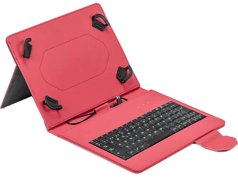 Funda con teclado - Maillon Technologique Urban, Universal, Para tablets de hasta 10.2", USB-C, Rojo