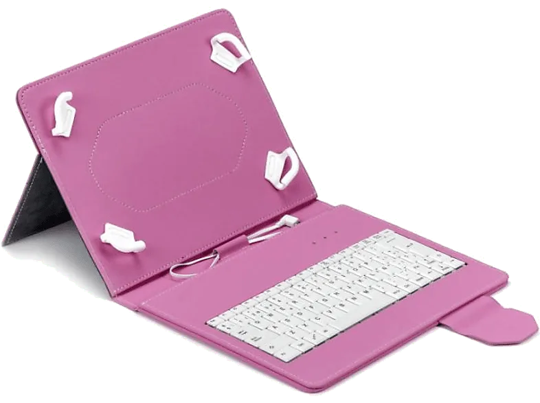 Funda con teclado - Maillon Technologique Universal Urban Keyboard USB Tipo C, Tablets hasta 10.2", Rosa