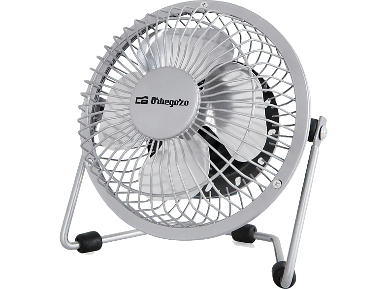 Ventilador de sobremesa - Orbegozo PW 1025, 8 W, Carga USB, Aspas 10 cm, Gris