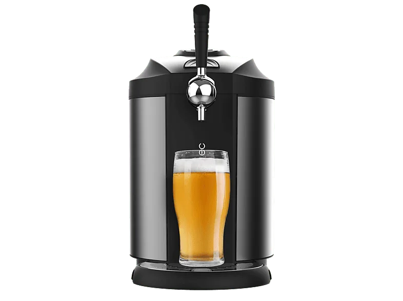 Dispensador de cerveza - Cecotec BeerFlow Steel 5000, 65 W, Acero inoxidable, Barriles 5 L (presurizados y no presurizados), pantalla LED, Plata