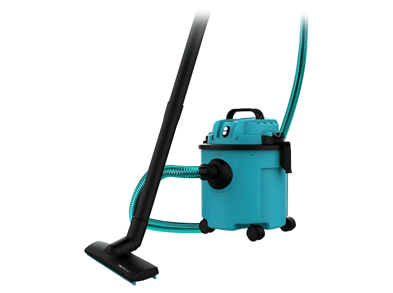 Aspirador sin bolsa - Cecotec Conga Rockstar Wet & Dry Compact Garden Plus, 1200 W, 16L, Radio acción 5m, Doble función, 2 filtros, Ruedas, Negro