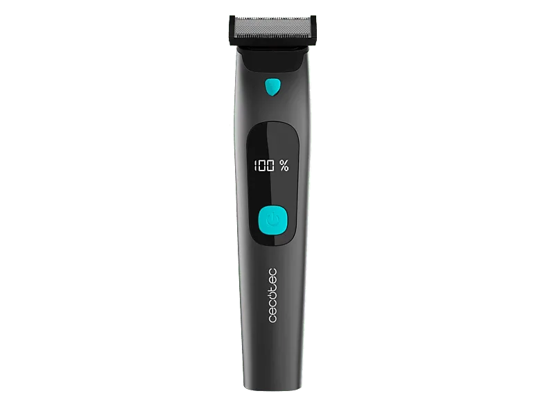 Afeitadora - Cecotec PrecisionCare OneShave Screen, 3 Peines 1/3/5 mm, Autonomía 1.5h, Resistencia IPX7, Pantalla digital, Negro