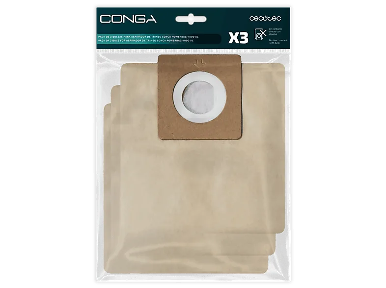 Bolsas de aspirador - Cecotec Pack 3 bolsas para Conga PowerBag XL