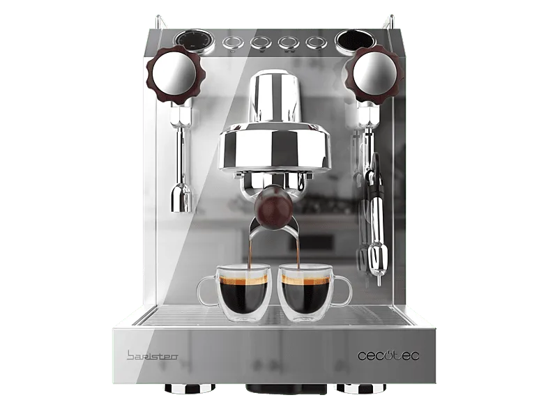 Cafetera express - Cecotec Baristeo Classic, 2700 W, 15 bares, PID, Preinfusión, Portafiltro 58 mm, Doble calentamiento, Plata