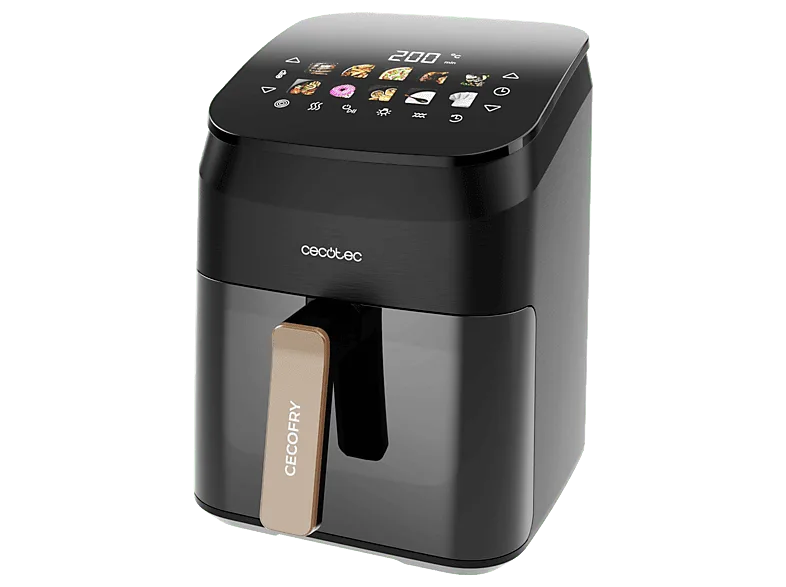 Freidora de aire - cecotec Cecofry&Grill Smokin' 4500, 1900 W, Capacidad 4.5l, Negro