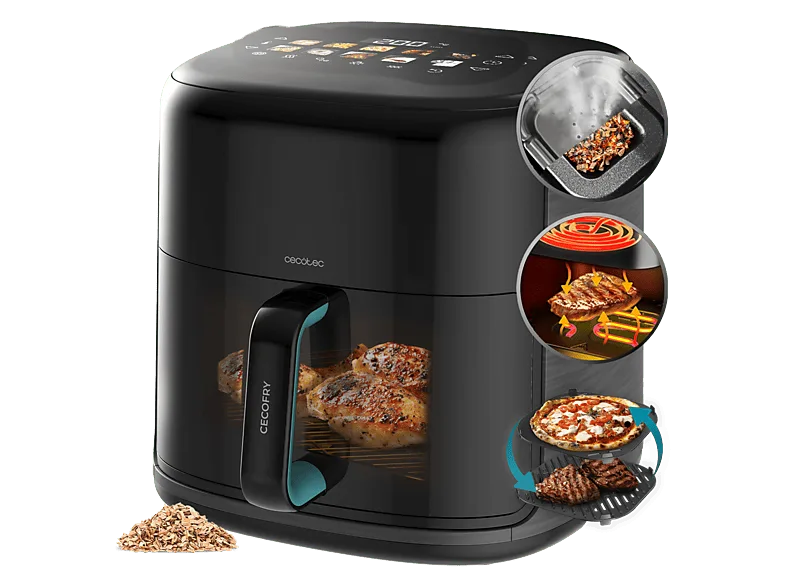 Freidora de aire - Cecotec Cecofry&Grill Smokin'Prime 8500, 8,5L, Plancha, Grill, Doble Resistencia, Ahumador integrado, 40-200°C, 10 Menús, Negro (imagen 1 de 3)