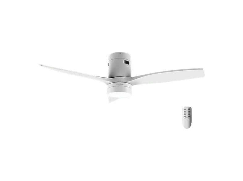 Ventilador de techo - Cecotec EnergySilence Aero 5600 Classic White, 40W DC, luz LED, 3 aspas madera, 6 velocidades, Temporizador 8h, Mando, Blanco (imagen 1 de 3)