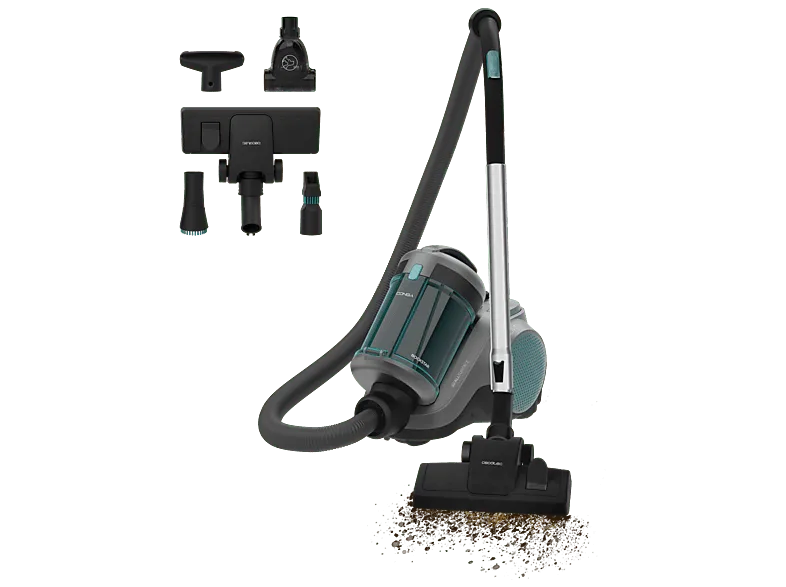 Aspirador con bolsa - Cecotec Conga Rockstar Cyclonic Powerbag, 900 W, 20 kPa, Híbrido con/sin bolsa, Filtro alta eficiencia, Multicolor