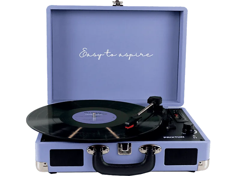 Tocadiscos - Prixton VC400, 78 rpm, Bluetooth, USB, 2 Altavoces 3W, Digitalizador de vinilos, Lila