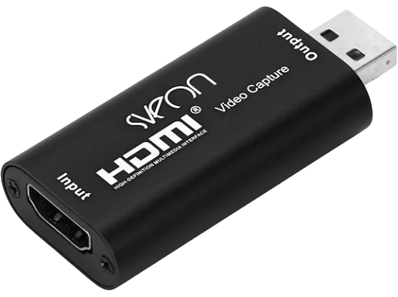 Capturadora de vídeo - Sveon STV60, USB 2.0 Vídeo/Audio HDMI 4K, Plug and Play, Negro