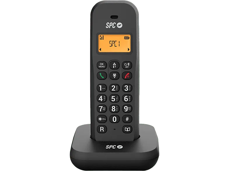 Teléfono - SPC KEOPS, Single, Inalámbrico, Agenda para 50 contactos, Modo Eco, Negro