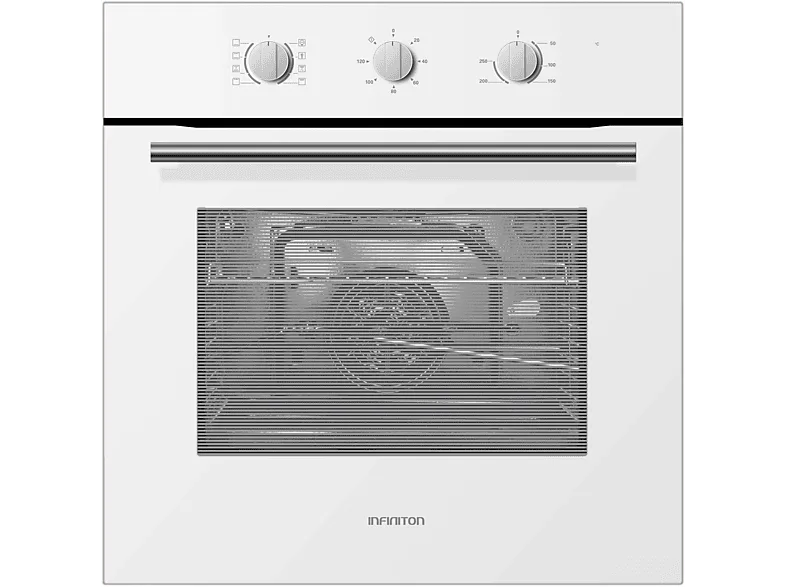 Horno - Infiniton 818LB, Multifunción, 70 L, Encastrable, Triple acristalamiento, 8 funciones, Blanco