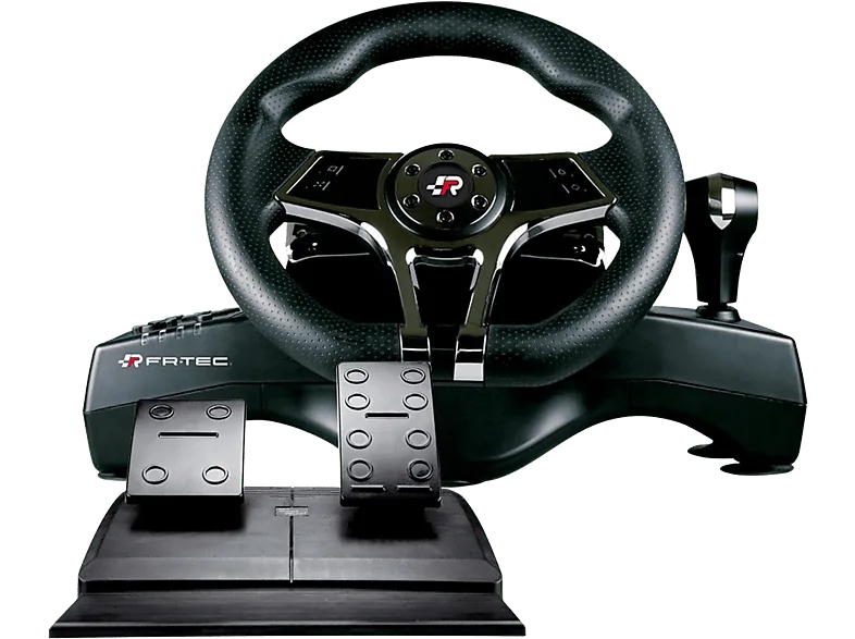 Volante - FR-TEC Hurricane MK II, Con Pedales, Rotación 270º, Vibración, Licenciado para PlayStation, Compatible con PS4/PC, Negro