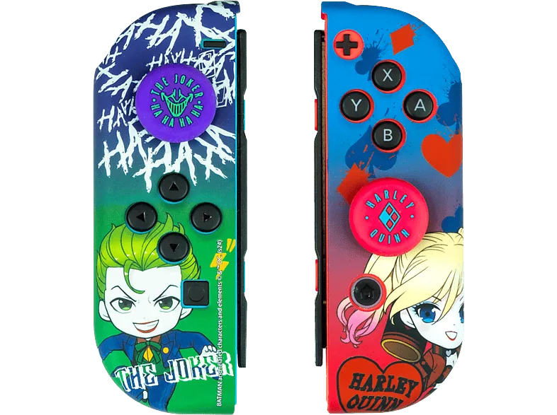 Funda + grips - FR-TEC Switch Combo Pack DC Joker & Harley Quinn JOK1001, Superficie Suave y Antideslizante, Ajuste Perfecto, Multicolor