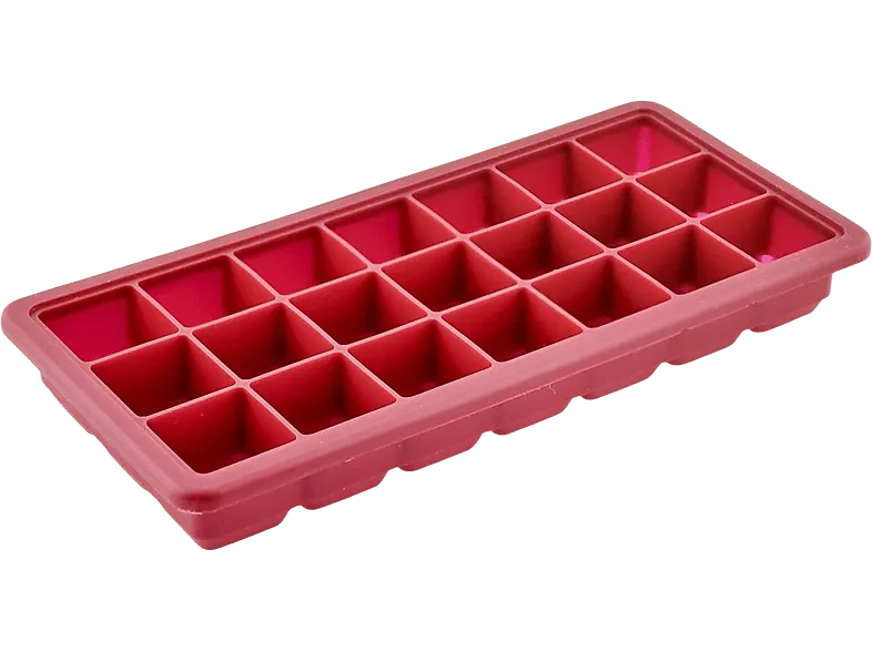 Bandeja para cubitos de hielo - Jata AC40, Con Tapa Protectora, Para 21 Cubitos 3 x cm, Rojo