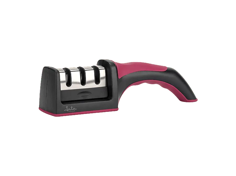Afilador - Jata HACC4541, Mango Antideslizante, Apto para Cuchillos de Todos los Tamaños, Negro/Rojo
