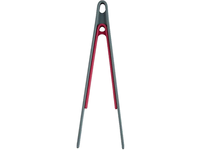 Pinzas de cocina - Jata HACC4522, 2 Pinzas, Silicona y acero inoxidable, Gris Rojo