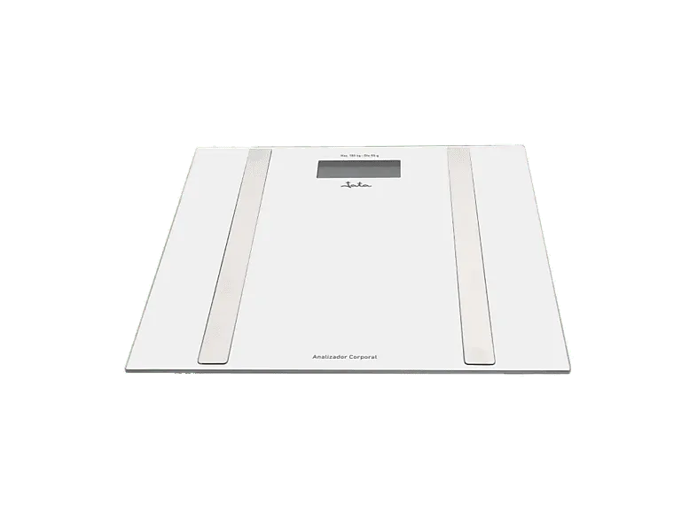 Báscula inteligente - Jata HBAS2532, Memoria para 8 personas, Máx. 180 kg, Pantalla LCD, Blanco