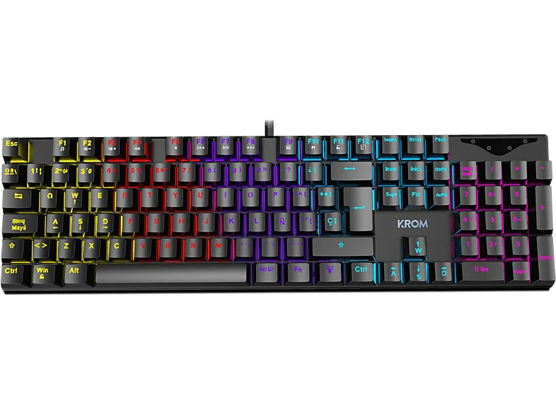 Teclado gaming - Krom Kasic, USB, Mecánico, Teclas iluminadas, Negro (imagen 1 de 3)