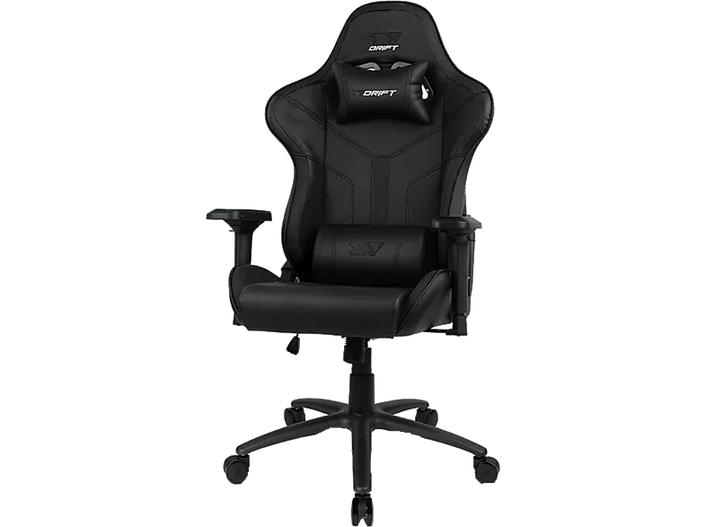 Silla gaming - Drift DR350, Polipiel, Reposabrazos 4D, Ruedas silenciosas, Inclinación, Negro